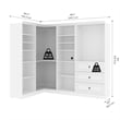 Atlin Designs Transitional Wood Full Murphy Bed w/ Nightstand in Bark Gray/White