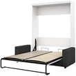 Atlin Designs 2-Piece Modern Wood Queen Murphy Bed Set in Gray/White