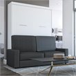 Atlin Designs 2-Piece Modern Wood Queen Murphy Bed Set in Gray/White