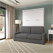 Atlin Designs 2-Piece Modern Wood Queen Murphy Bed Set in Gray/White
