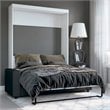 Atlin Designs 2 Piece Full Wall Bed Set in White and Gray