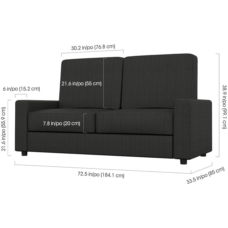 Atlin Designs 2 Piece Full Wall Bed Set in White and Gray