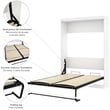 Atlin Designs 2 Piece Full Wall Bed Set in White and Gray