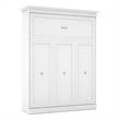 Atlin Designs Wood Queen Murphy Bed with Sofa & Organizers in White/Gray