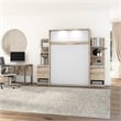 Atlin Designs Modern Wood Full Murphy Bed with Nightstands in Rustic Brown/White