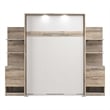 Atlin Designs Modern Wood Full Murphy Bed with Nightstands in Rustic Brown/White