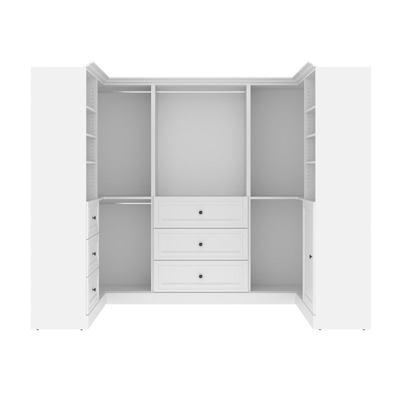 Atlin Designs Modern Wood Full Murphy Bed with Nightstands in Rustic Brown/White