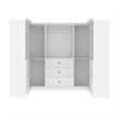 Atlin Designs Modern Wood Full Murphy Bed with Nightstands in Rustic Brown/White