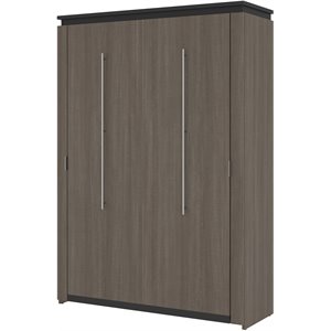 Atlin Designs 59&quot Modern Wood Full Murphy Bed in Bark Gray/Graphite