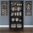Atlin Designs Wood Kitchen Pantry Cabinet with Doors in Black
