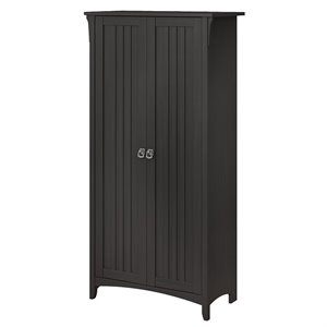 Atlin Designs Wood Kitchen Pantry Cabinet with Doors in Black