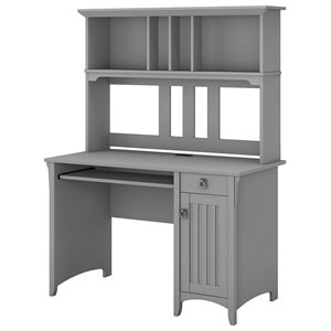 atlin designs small computer desk with hutch in cape cod gray
