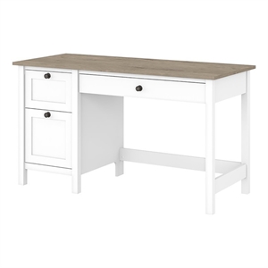 Atlin Designs 54&quot Farmhouse Engineered Wood Computer Desk with Drawers in White