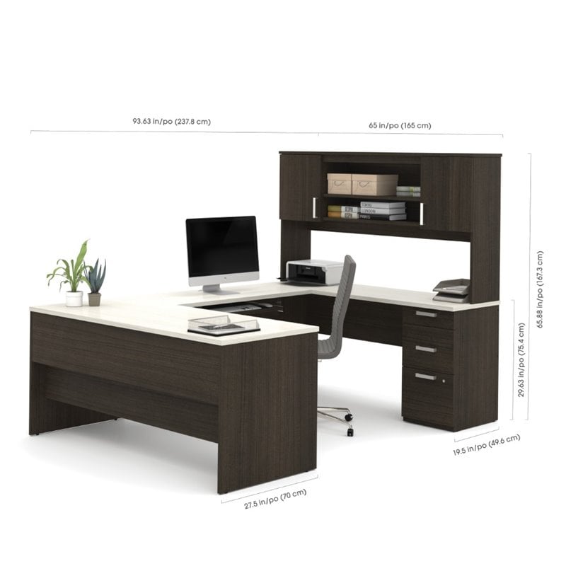 Atlin Designs 3 Piece Office Set in Dark and White Chocolate