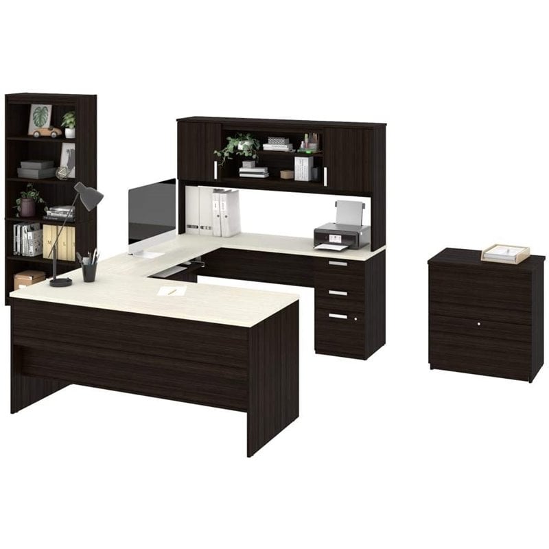 Atlin Designs 3 Piece Office Set in Dark and White Chocolate