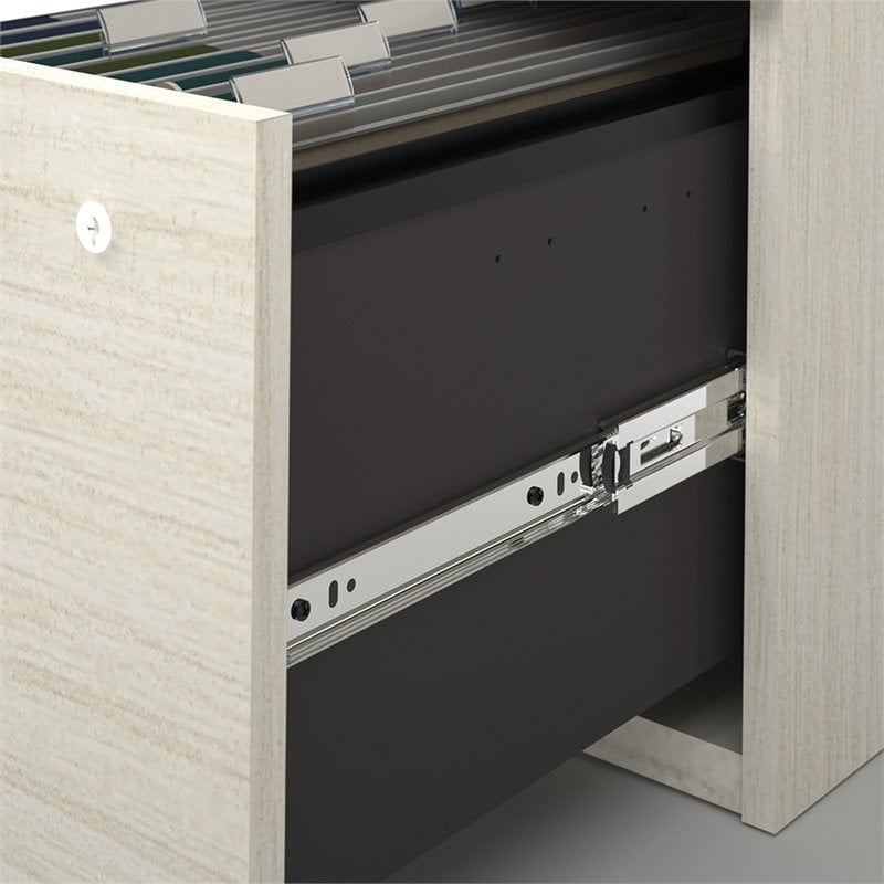 Atlin Designs Modern Wood U-Shaped Computer Desk with Hutch in White/Chocolate