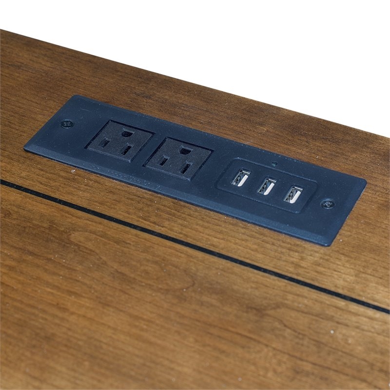 Atlin Designs Rustic Wood 3-Drawer Computer Desk in Weathered White