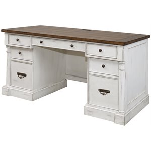atlin designs wood computer desk in weathered white