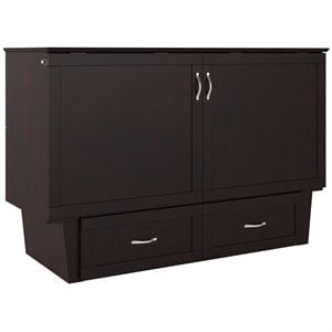 Atlin Designs Mid-Century Solid Wood Queen Murphy Bed Chest in Espresso