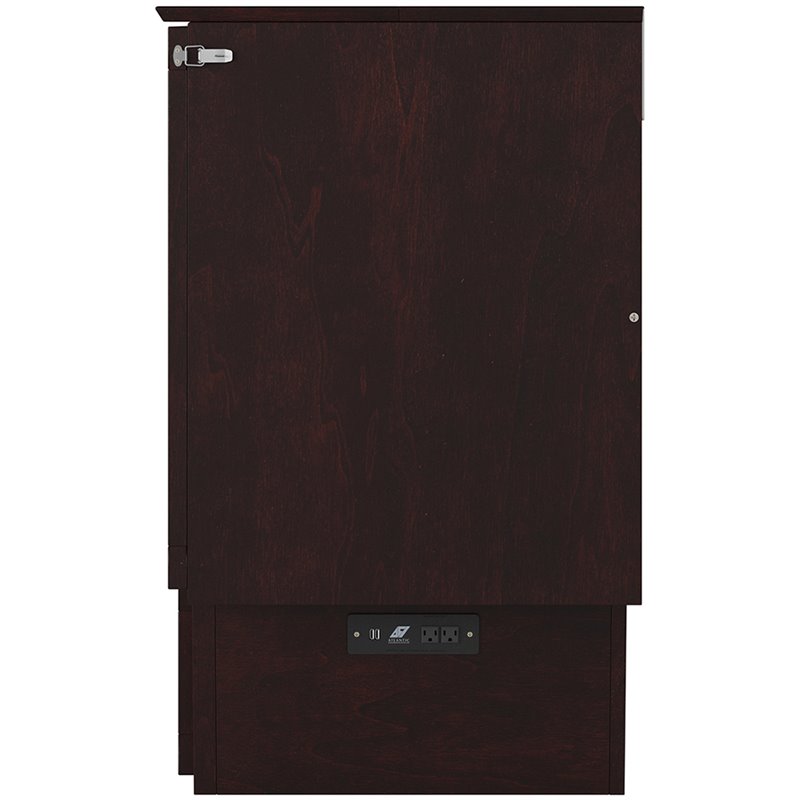 Atlin Designs Mid-Century Solid Wood Queen Murphy Bed Chest in Espresso