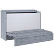 Atlin Designs Modern Solid Wood Murphy Bed Chest with Mattress in Driftwood