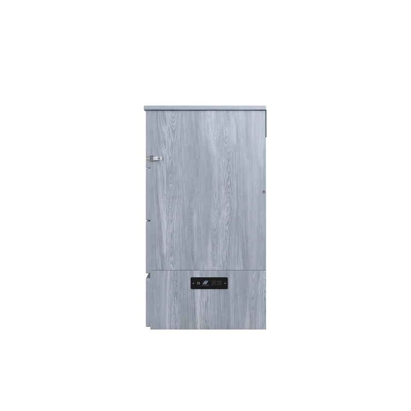 Atlin Designs Modern Solid Wood Murphy Bed Chest with Mattress in Driftwood