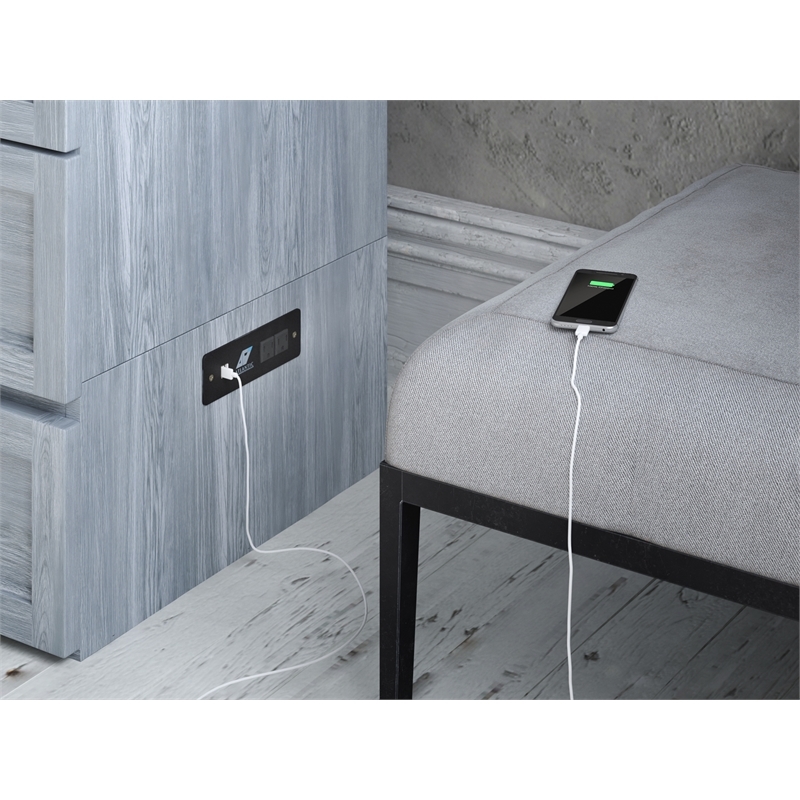 Atlin Designs Modern Solid Wood Murphy Bed Chest with Mattress in Driftwood