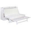 Atlin Designs Queen Traditional Wood Murphy Bed Chest Bed with Mattress in White