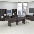Atlin Design Boat Shaped Conference Table with Wood Base in Storm Gray