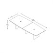 Atlin Design Boat Shaped Conference Table with Wood Base in Storm Gray