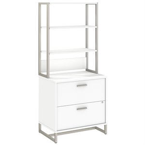 atlin design 2 drawer lateral file cabinet with shelves in white