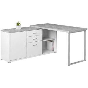 atlin designs l shaped corner computer desk in white and gray cement