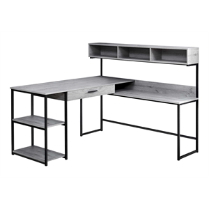 Atlin Designs L Shaped Computer Desk in Gray and Black