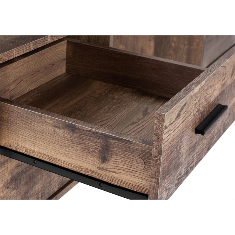 Atlin Designs 3 Drawer Writing Desk in Brown and Black