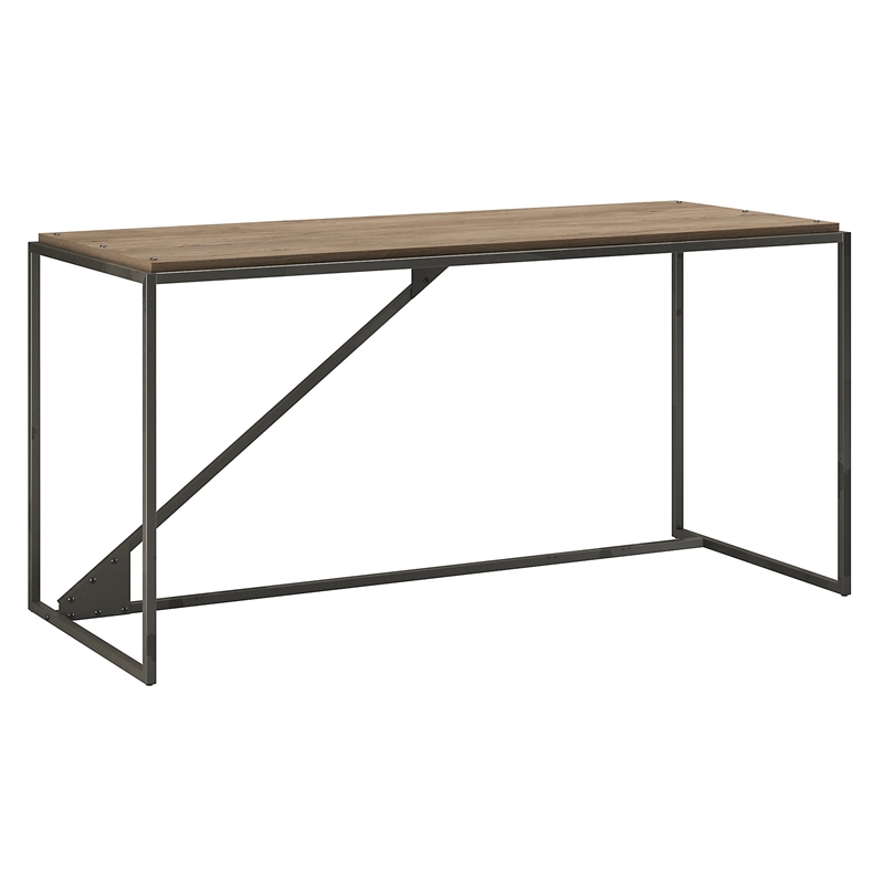 Atlin Designs Traditional 62W Industrial Desk in Rustic Gray