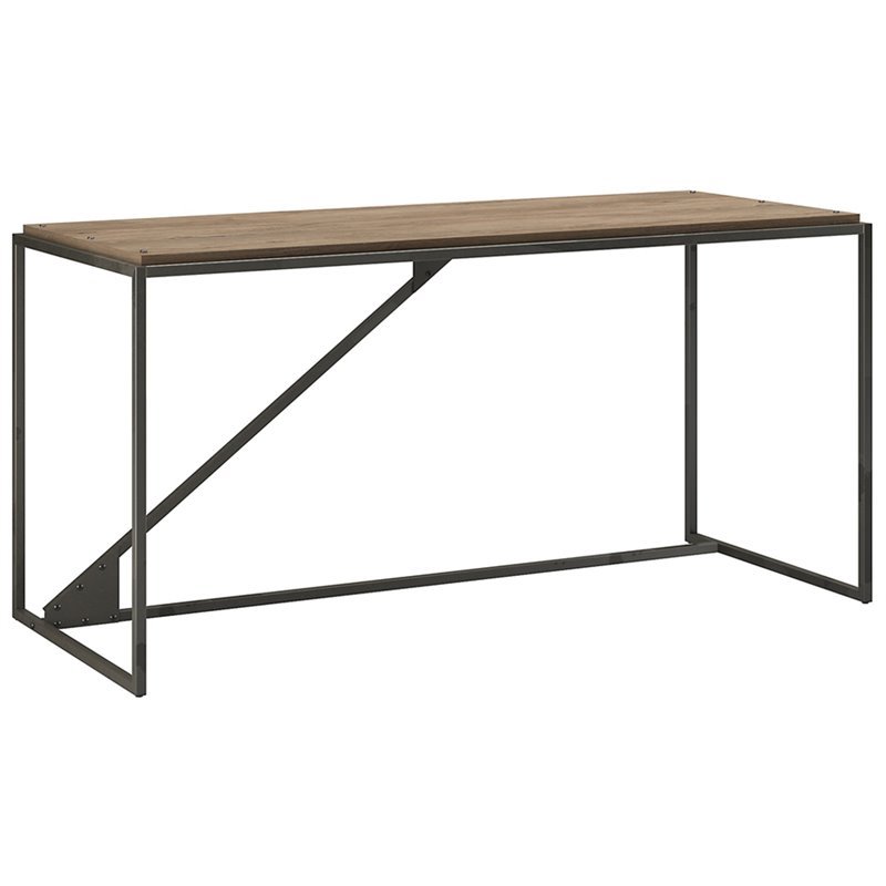 Atlin Designs Traditional 62W Industrial Desk in Rustic Gray