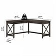 Atlin Designs L Shaped Farmhouse Wood Desk in Dark Gray Hickory