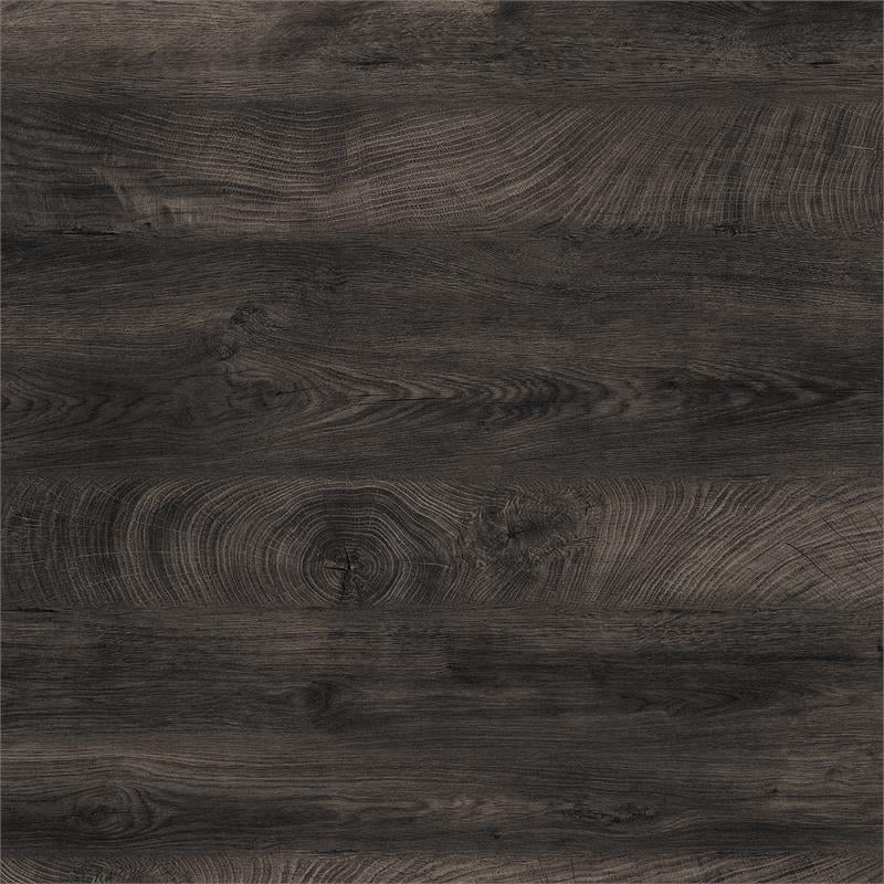 Atlin Designs L Shaped Farmhouse Wood Desk in Dark Gray Hickory