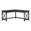 Atlin Designs L Shaped Farmhouse Wood Desk in Dark Gray Hickory