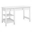 Atlin Designs Computer Desk with Shelves in Pure White