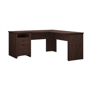atlin designs 60w l shaped desk with drawers in cherry