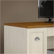 Atlin Designs Farmhouse Wood L Shaped Desk with Hutch in Antique White/Maple