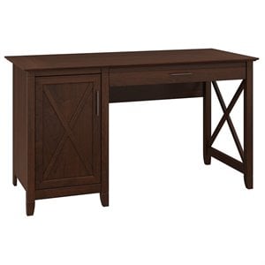 Atlin Designs Wood Computer Desks with Storage Cabinet in Bing Cherry