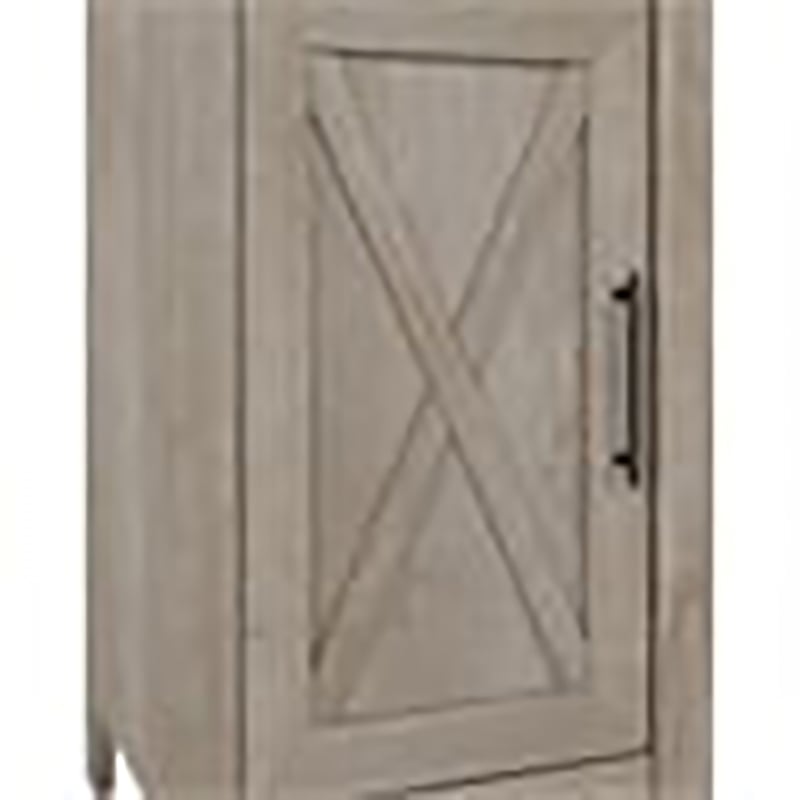 Atlin Designs Farmhouse Wood Computer Desk with Storage in Gray
