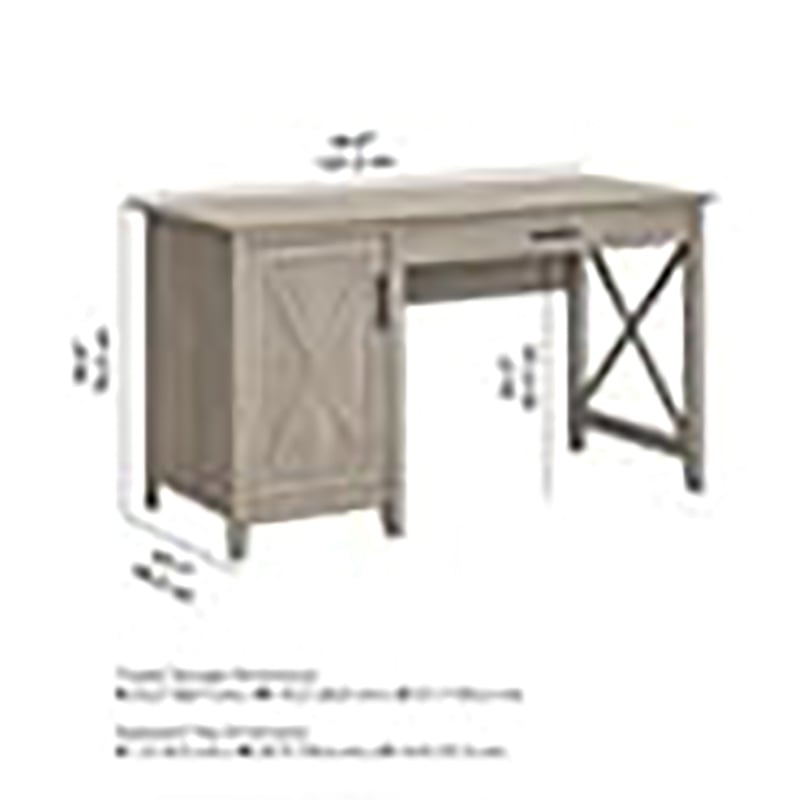 Atlin Designs Farmhouse Wood Computer Desk with Storage in Gray