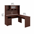 Atlin Designs 60W L Shaped Computer Desk with Hutch & Drawers