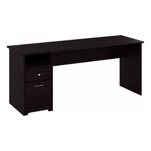 Atlin Designs 72&quot Contemporary Wood Computer Desk with Drawers in Espresso Oak