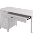 Atlin Designs Contemporary Wood Computer Desk with Storage in White