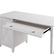 Atlin Designs Contemporary Wood Computer Desk with Storage in White