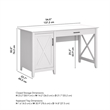 Atlin Designs Contemporary Wood Computer Desk with Storage in White